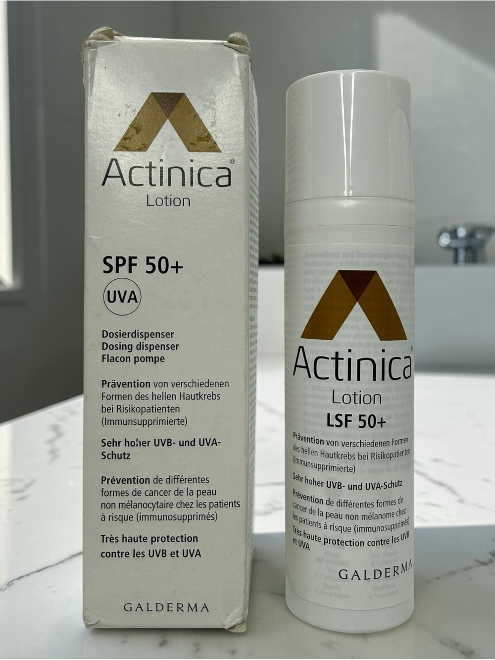 Actinica Lotion SPF 50+ UVA UVB Sunscreen Dispenser 80g EXP: 9/28 -READ